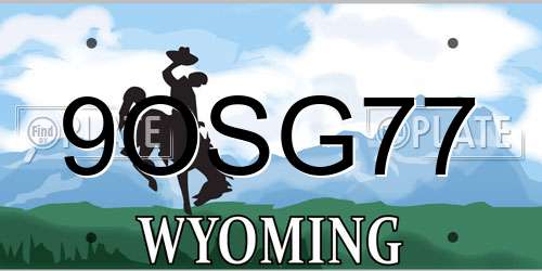 9OSG77 Wyoming License Plate