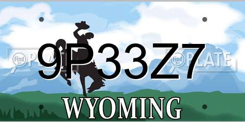 9P33Z7 Wyoming License Plate