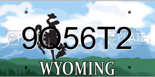 9Q56T2 Wyoming License Plate