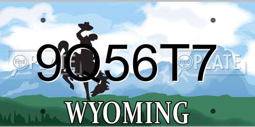 9Q56T7 Wyoming License Plate