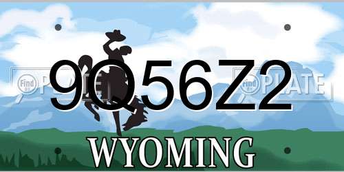 9Q56Z2 Wyoming License Plate