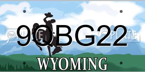 9QBG22 Wyoming License Plate