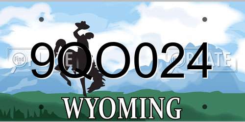 9QO024 Wyoming License Plate