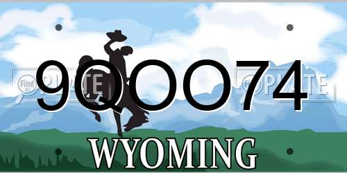 9QOO74 Wyoming License Plate