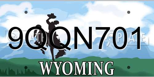 9QQN701 Wyoming License Plate