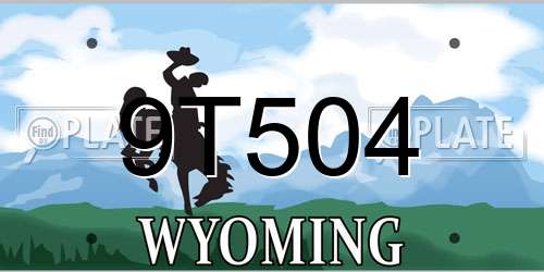 9T504 Wyoming License Plate