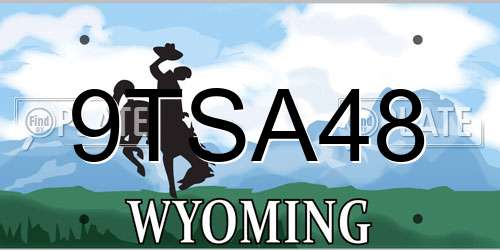 9TSA48 Wyoming License Plate