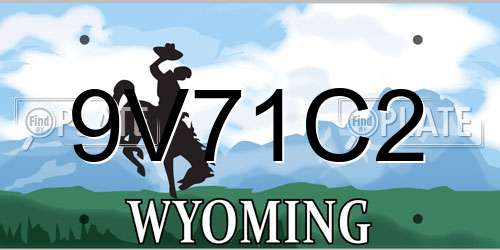9V71C2 Wyoming License Plate
