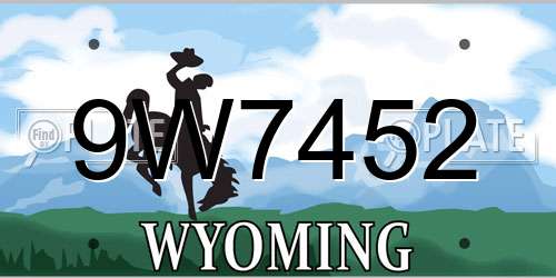 9W7452 Wyoming License Plate