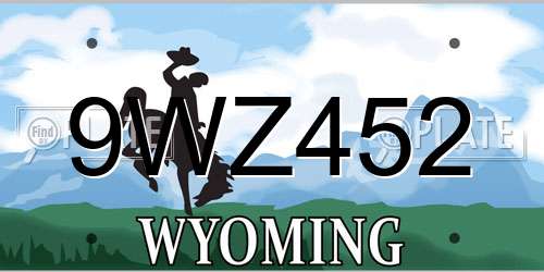 9WZ452 Wyoming License Plate