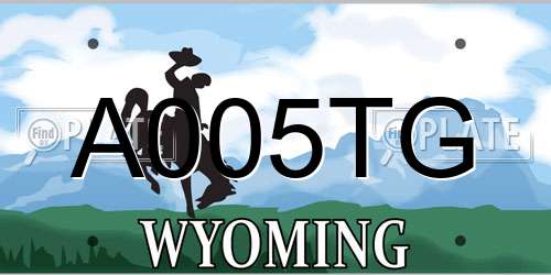 A005TG Wyoming License Plate