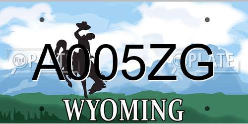A005ZG Wyoming License Plate