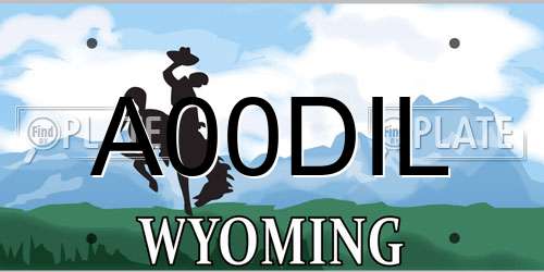 A00DIL Wyoming License Plate