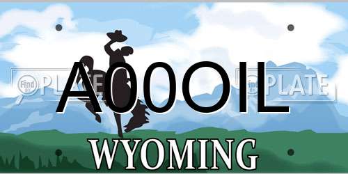 A00OIL Wyoming License Plate