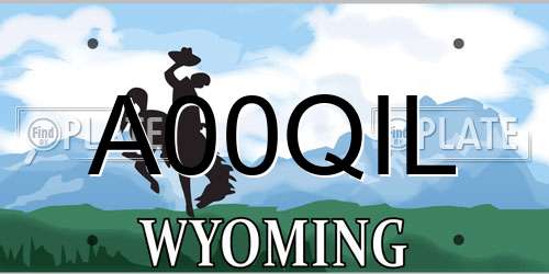 A00QIL Wyoming License Plate