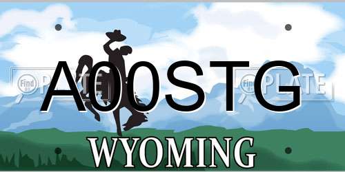 A00STG Wyoming License Plate
