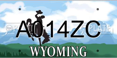 A014ZC Wyoming License Plate