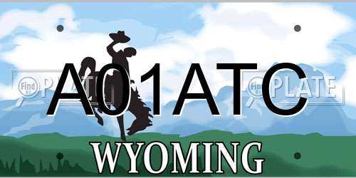 A01ATC Wyoming License Plate