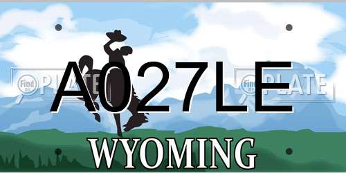 A027LE Wyoming License Plate