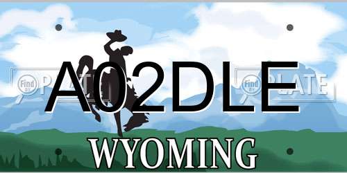 A02DLE Wyoming License Plate