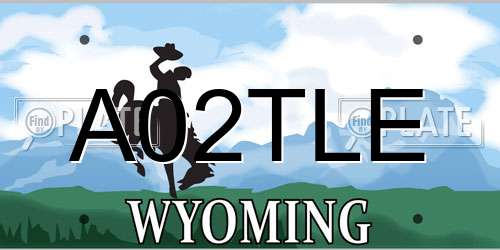 A02TLE Wyoming License Plate