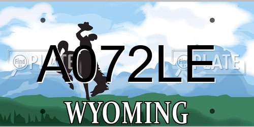 A072LE Wyoming License Plate