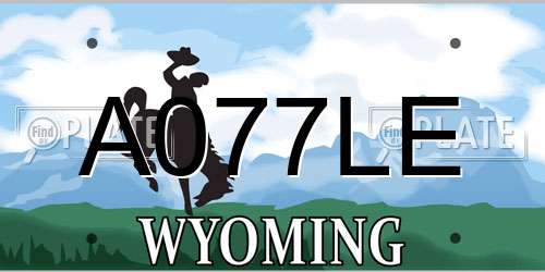 A077LE Wyoming License Plate