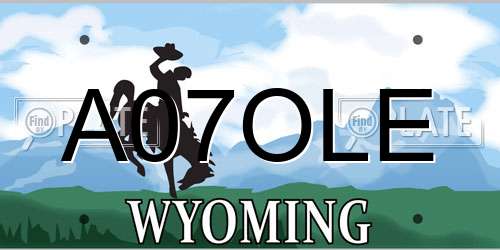 A07OLE Wyoming License Plate