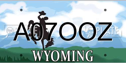 A07OOZ Wyoming License Plate