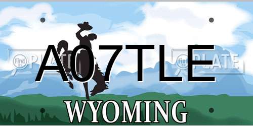 A07TLE Wyoming License Plate
