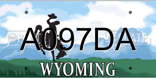 A097DA Wyoming License Plate