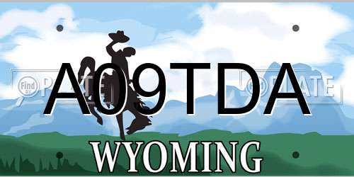 A09TDA Wyoming License Plate
