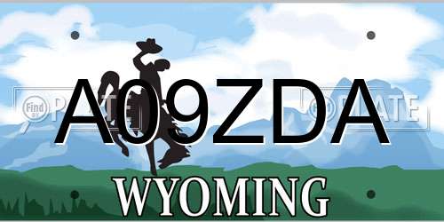 A09ZDA Wyoming License Plate