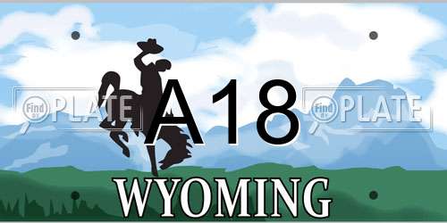 A18 Wyoming License Plate