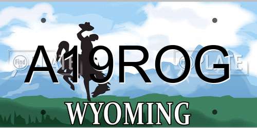 A19ROG Wyoming License Plate