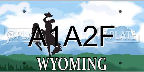 A1A2F Wyoming License Plate