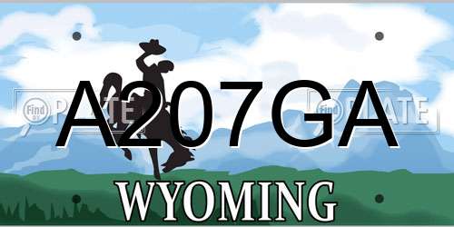 A207GA Wyoming License Plate