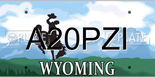 A20PZI Wyoming License Plate