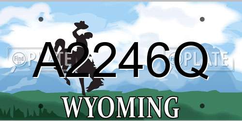 A2246Q Wyoming License Plate