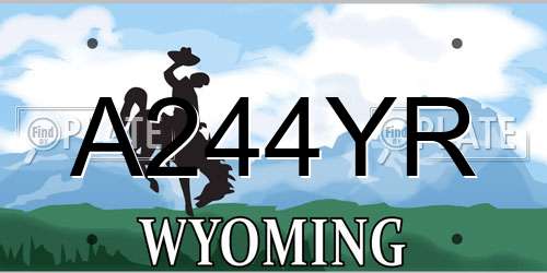 A244YR Wyoming License Plate