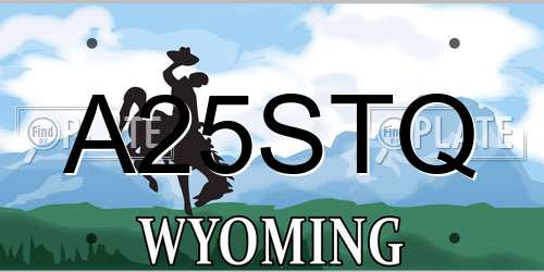 A25STQ Wyoming License Plate