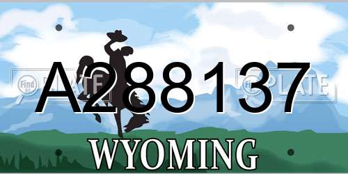 A288137 Wyoming License Plate