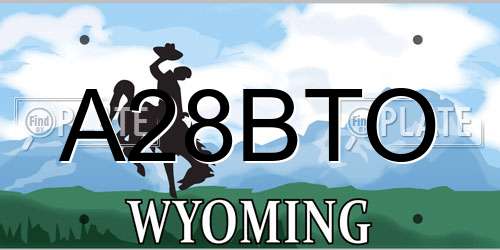 A28BTO Wyoming License Plate