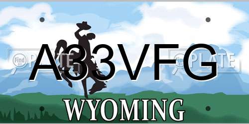 A33VFG Wyoming License Plate
