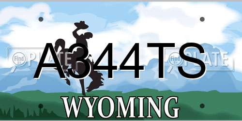 A344TS Wyoming License Plate