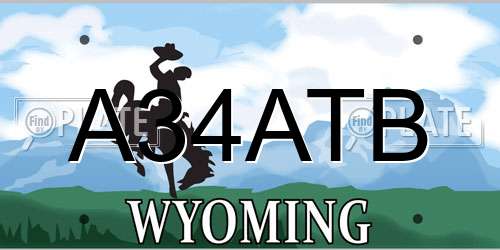 A34ATB Wyoming License Plate