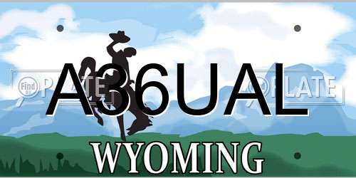 A36UAL Wyoming License Plate