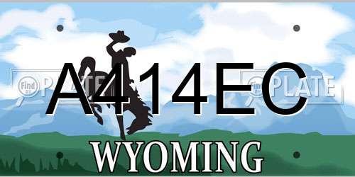 A414EC Wyoming License Plate