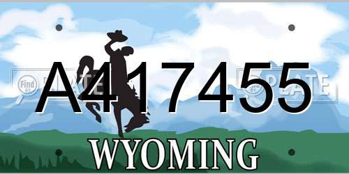 A417455 Wyoming License Plate