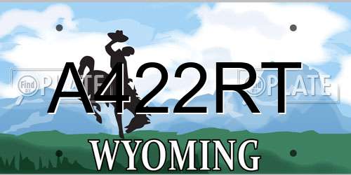 A422RT Wyoming License Plate
